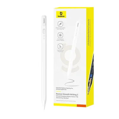 Baseus Smooth Writing 3 Wired Charging Stylus (Active Tilt Sensitivity Version) - Moon White