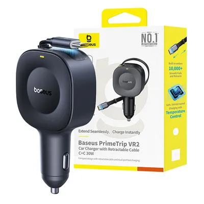 Baseus PrimeTrip VR2 Car Charger With Retractable Cable C+C 30W