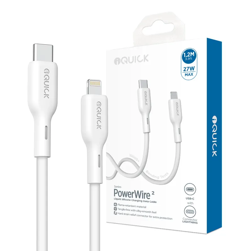 iQuick PowerWire II Series Liquid Silicone Charging Data Cable USB-C to Lightning 1.2m