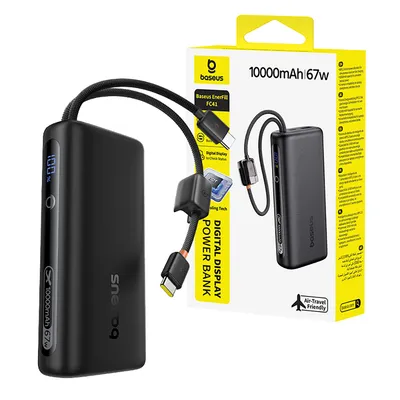 Baseus EnerFill FC41 Digital Display Power Bank with Dual Built-in USB-C Cables 10,000mAh 67W