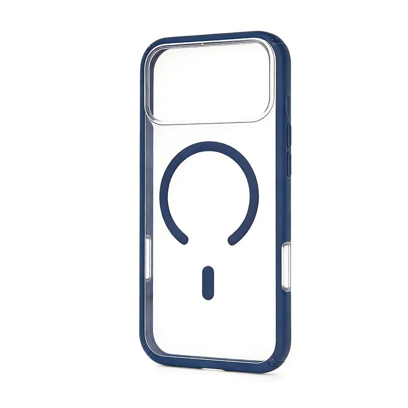 iPhone 17 Dual Color Shockproof Transparent Case Cover With Magnetic Ring