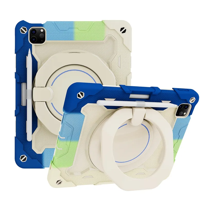 Armor Shockproof Handle Ring Rotation Case Cover for iPad Pro 11 (2018) / (2020) / (2021) / (2022) / Air (2020) / Air (2022)