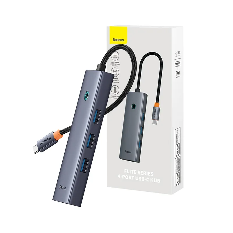 Baseus Flite Series 4-Port HUB Docking Station (USB-C to USB3.03+RJ451)