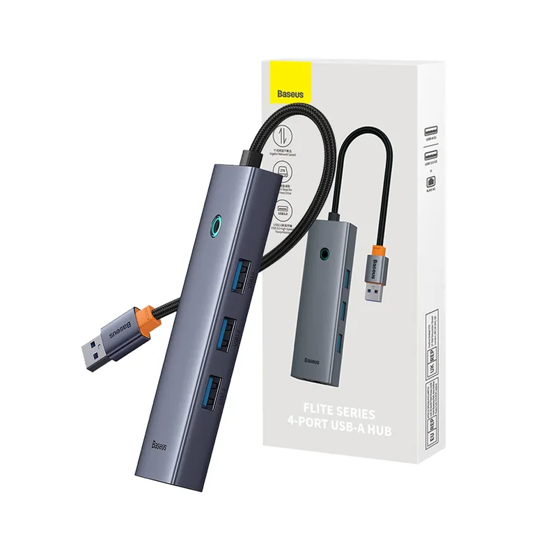 Baseus Flite Series 4-Port HUB Docking Station (USB-A to USB3.03+RJ451)
