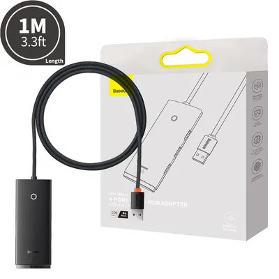 Baseus Lite Series 4-Port USB-A HUB Adapter 1m (USB-A to USB 3.0*4 )