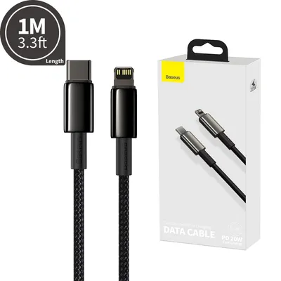 Baseus Tungsten Gold Fast Charging Data Cable USB-C to iPhone PD 20W 1M