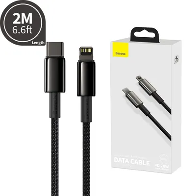 Baseus Tungsten Gold Fast Charging Data Cable USB-C to iPhone PD 20W 2M