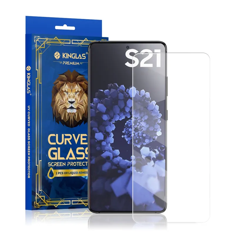Kinglas 3D Curved UV Tempered Glass Screen Protector For Samsung Galaxy S21 (2 PCS UV Liquid Adhesive)