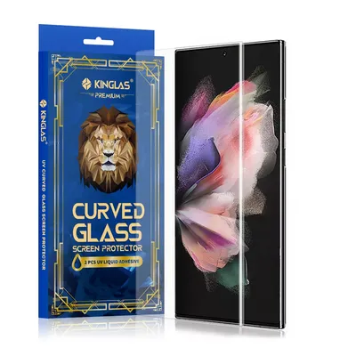Kinglas 3D Curved UV Tempered Glass Screen Protector For Samsung Galaxy S22 Ultra (2 PCS UV Liquid Adhesive)