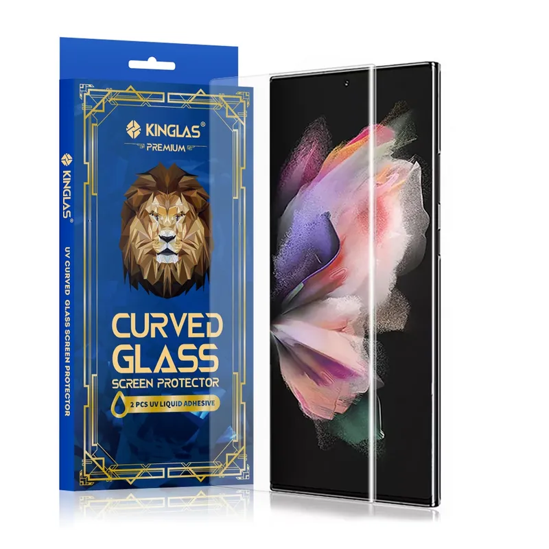 Kinglas 3D Curved UV Tempered Glass Screen Protector For Samsung Galaxy S22 Ultra (2 PCS UV Liquid Adhesive)