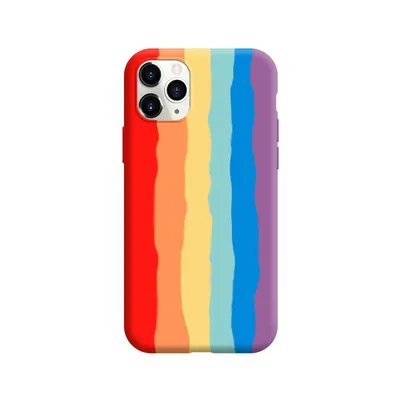 Rainbow Liquid Silicone Case Cover for iPhone 11 Pro Max (6.5'')