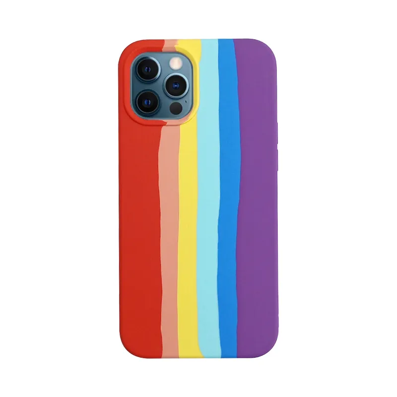 Rainbow Liquid Silicone Case Cover for iPhone 14