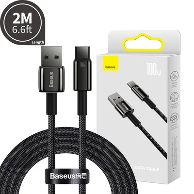Baseus Tungsten Gold Fast Charging Data Cable USB to USB-C 100W 2m