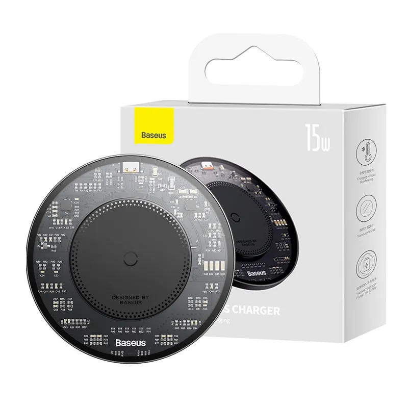 Baseus Simple 2 Wireless Charger 15W With USB-C to USB-C Cable-Cluster