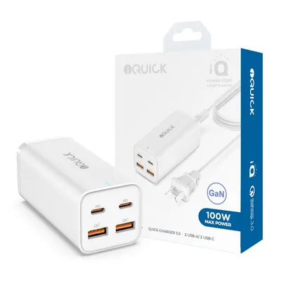 iQuick 100W 2USB-A 2USB-C 4-Port Charger Power Strip