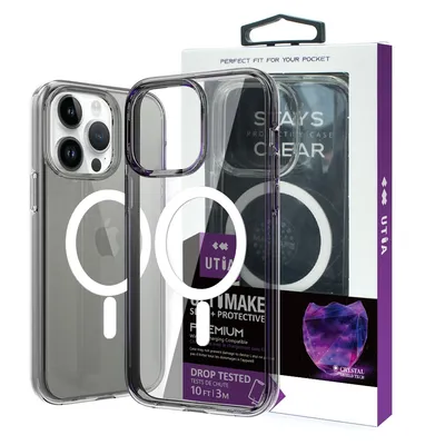 iPhone 15 Pro UTIA Ultimake Shockproof Transparent Case Cover With Magnetic Ring