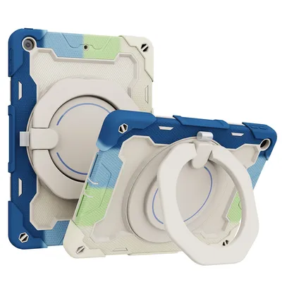 Armor Shockproof Handle Ring Rotation Case Cover for iPad 10.2 (2019) / (2020) / (2021) (No Pen Slot)