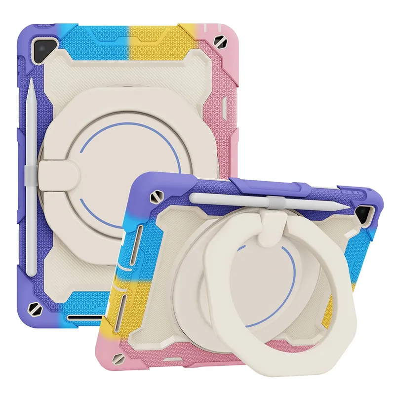 Armor Shockproof Handle Ring Rotation Case Cover for iPad 9.7 (2018) / 9.7 (2017) / Pro 9.7 (No Pen Slot)