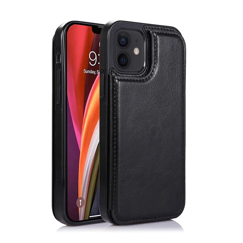 Back Flip Leather Wallet Cover Case for iPhone 12 Pro Max (6.7'')