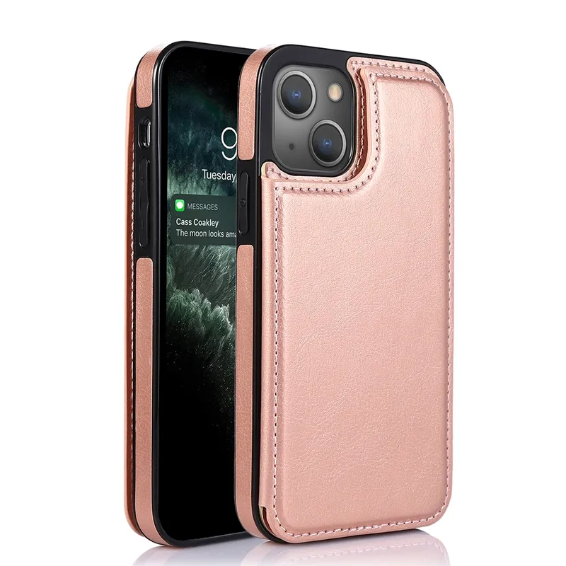 Back Flip Leather Wallet Cover Case for iPhone 15