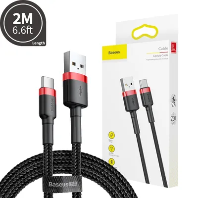 Baseus Cafule Cable USB For USB-C 2A 2m Compatible for iPhone 15 16 Series