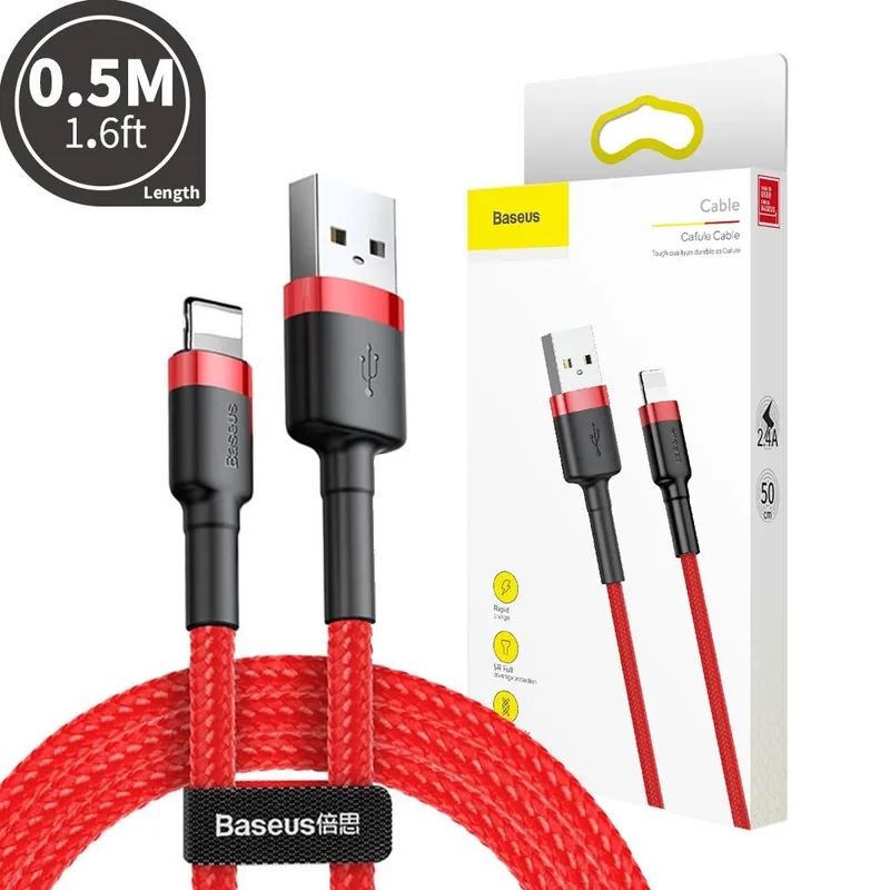 Baseus Cafule Fast Charge USB Data Charging Cable for iPhone 0.5M