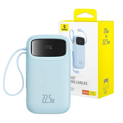 Baseus Qpow2 Dual-Cable Digital Display Fast Charge Power Bank 10000mAh 22.5W Cluster