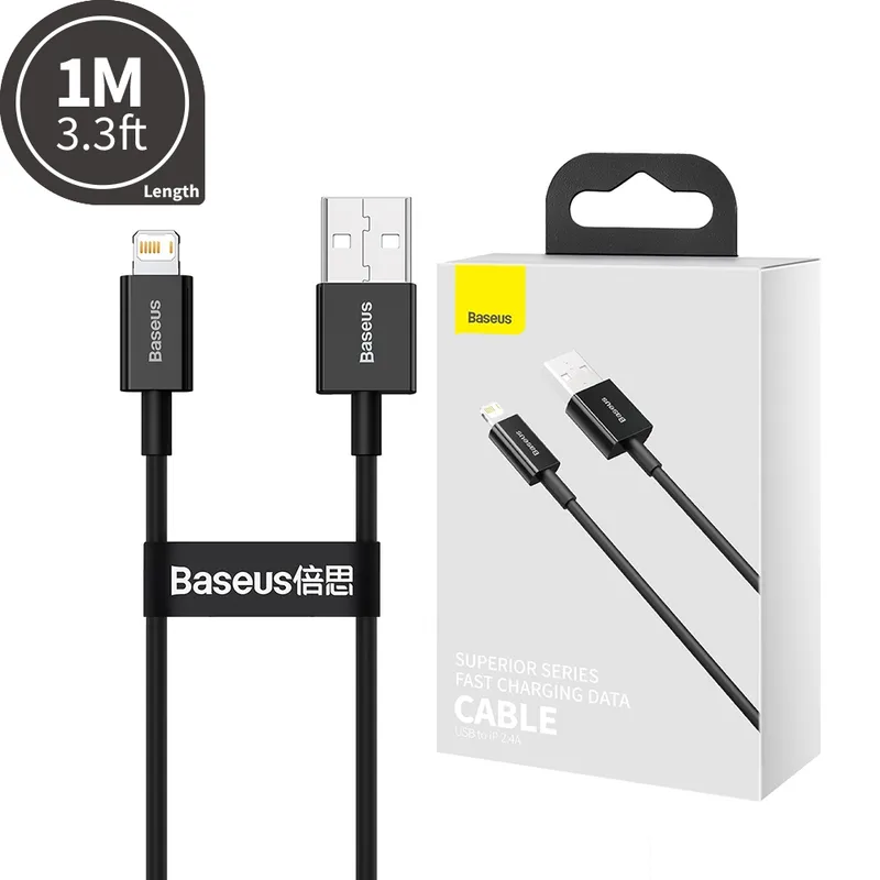 Baseus Superior Series Fast Charging Data Cable USB to iPhone 2.4A 1M