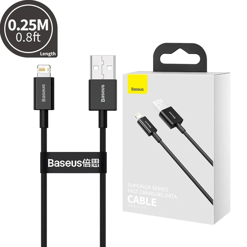 Baseus Superior Series Fast Charging Data Cable USB to iPhone 2.4A 0.25M