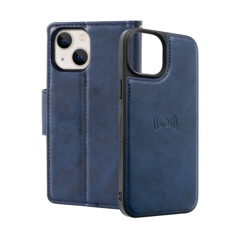 Hanman 2 in 1 Detachable Magnetic Flip Leather Wallet Cover Case for iPhone 14 Plus
