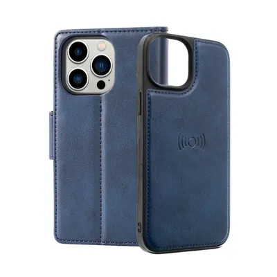 Hanman 2 in 1 Detachable Magnetic Flip Leather Wallet Cover Case for iPhone 14 Pro Max