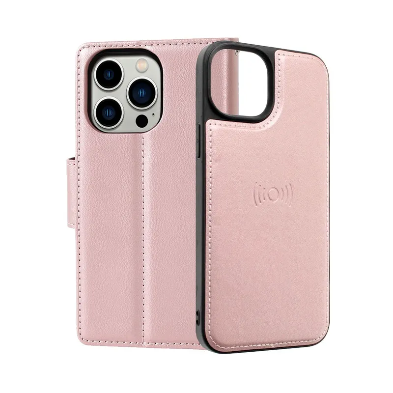 Hanman 2 in 1 Detachable Magnetic Flip Leather Wallet Cover Case for iPhone 14 Pro