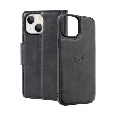 Hanman 2 in 1 Detachable Magnetic Flip Leather Wallet Cover Case for iPhone 15 Plus