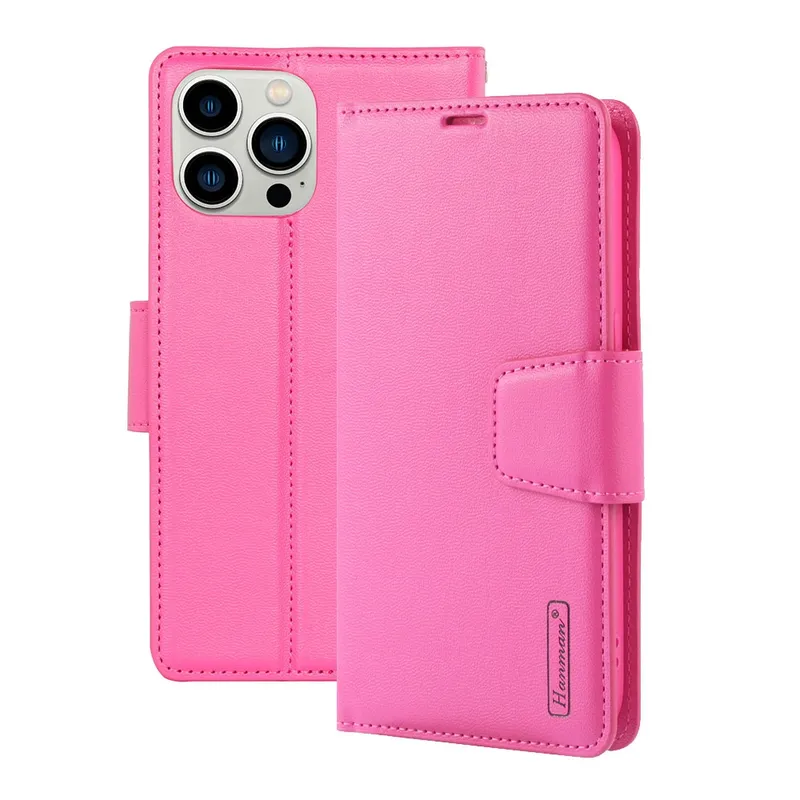 Hanman PU Flip Leather Wallet Cover Case for iPhone 14 Pro Max