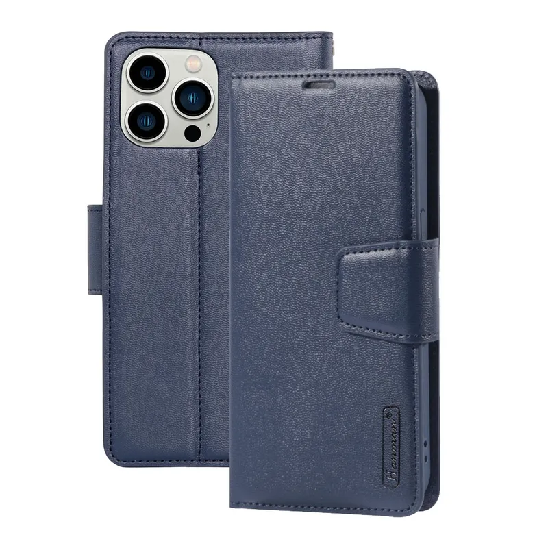 Hanman PU Flip Leather Wallet Cover Case for iPhone 15 Pro