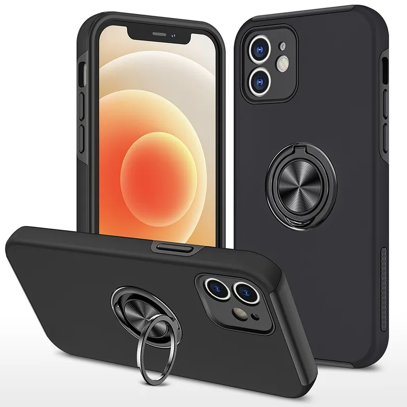 Magnetic Ring Holder Shockproof Cover Case for iPhone 12