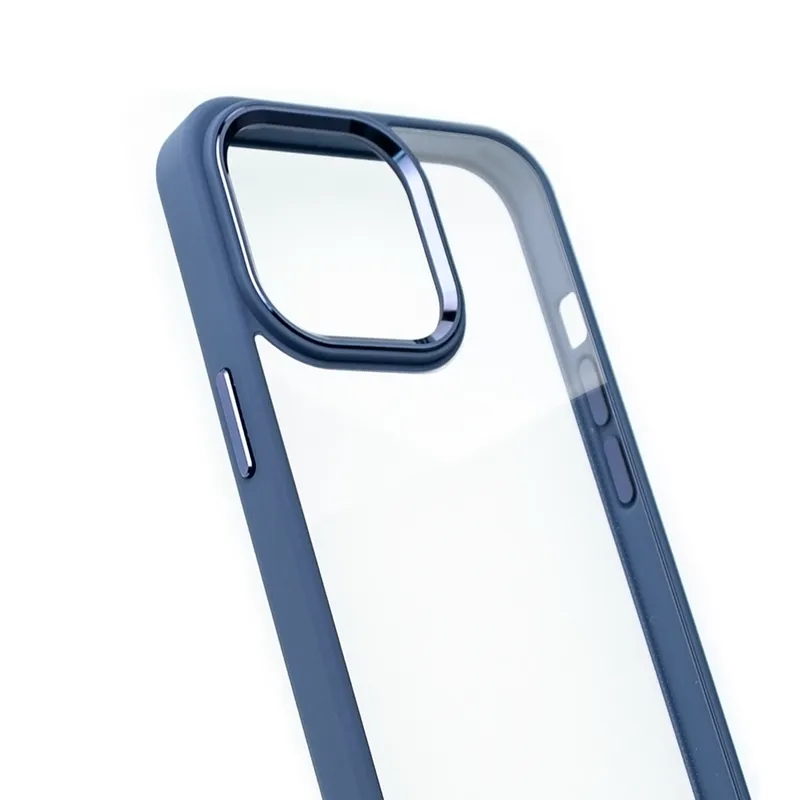 Metal Camera Lens Protection Clear PC Shockproof Case Cover for iPhone 12 / 12 Pro