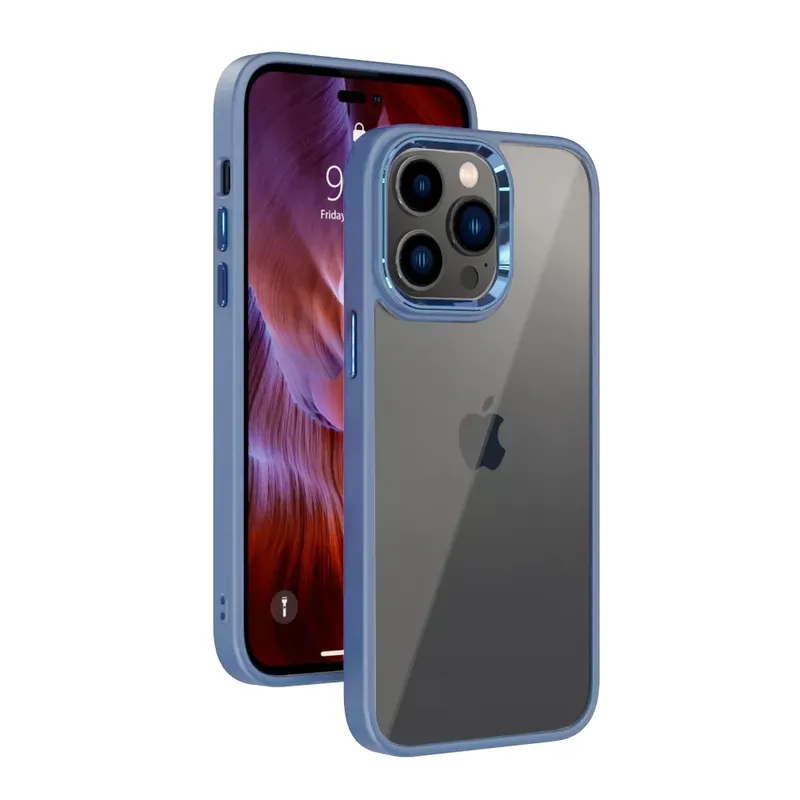 Metal Camera Lens Transparent Protection Shockproof Case for iPhone 14 Plus