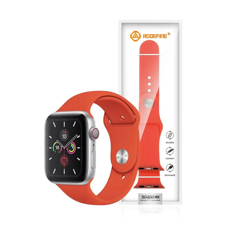 REDEFINE Silicone Sports Watch Band for Apple Watch S1 S2 S3 (38mm) / S4 S5 S6 SE (40mm) / S7 S8 S9 (41mm) / S10 S11 (42mm)