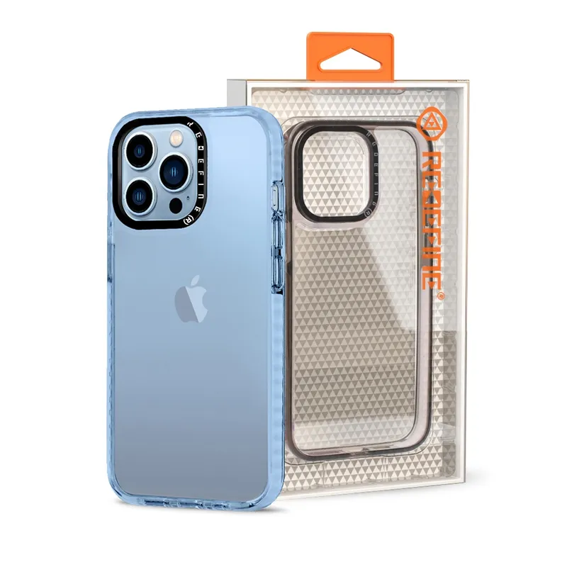 Transparent Candy Color Frame Shockproof Cover Case for iPhone 14