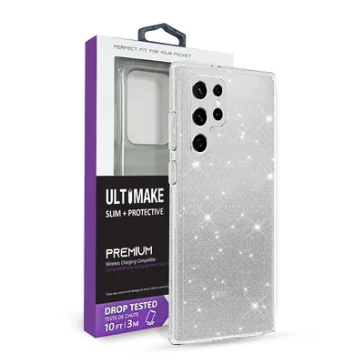 Ultimake Glitter Shockproof Case Cover for Samsung Galaxy S22 Ultra