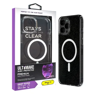 Ultimake Glitter Shockproof Transparent Magsafe Cover Case for iPhone 14 Pro