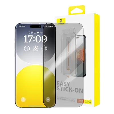 iPhone 15 Pro Baseus Sapphire Series Privacy Protection Tempered Glass Screen Protector (with Dust Filter)