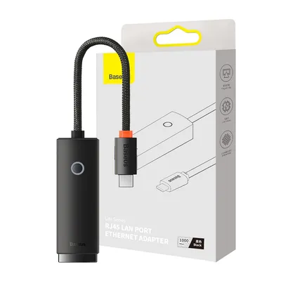 Baseus Lite Series Ethernet Adapter USB-C to RJ45 LAN Port 1000Mbps