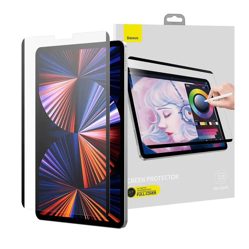 Baseus Full-cover Vac-sorb Paper-like Screen Protector For iPad Pro 12.9-inch (2018/2020/2021/2022)-Transparent