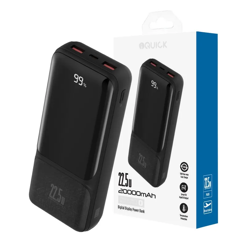 iQuick POWER SQUARE 0 Digital Display Power Bank 20,000mAh 22.5W