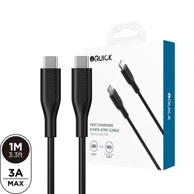 iQuick PVC USB-C to USB-C Fast Charging Cable 1M Compatible for iPhone Series