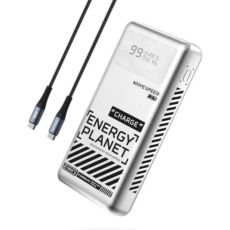 MOVE SPEED Laptop Power Bank 25,000mAh 130W (YSPBM25)-Silver
