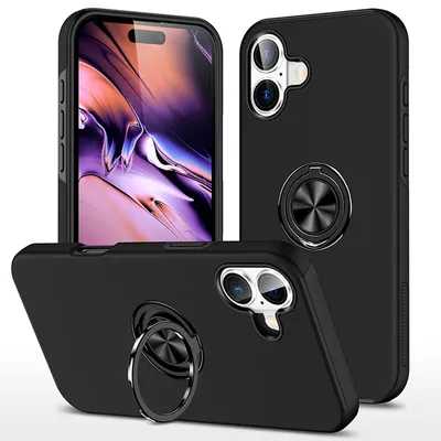 iPhone 16 Plus Magnetic Ring Holder Shockproof Case Cover