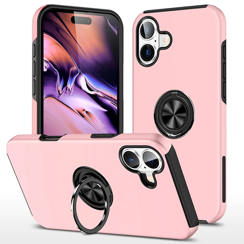 iPhone 16 Magnetic Ring Holder Shockproof Case Cover